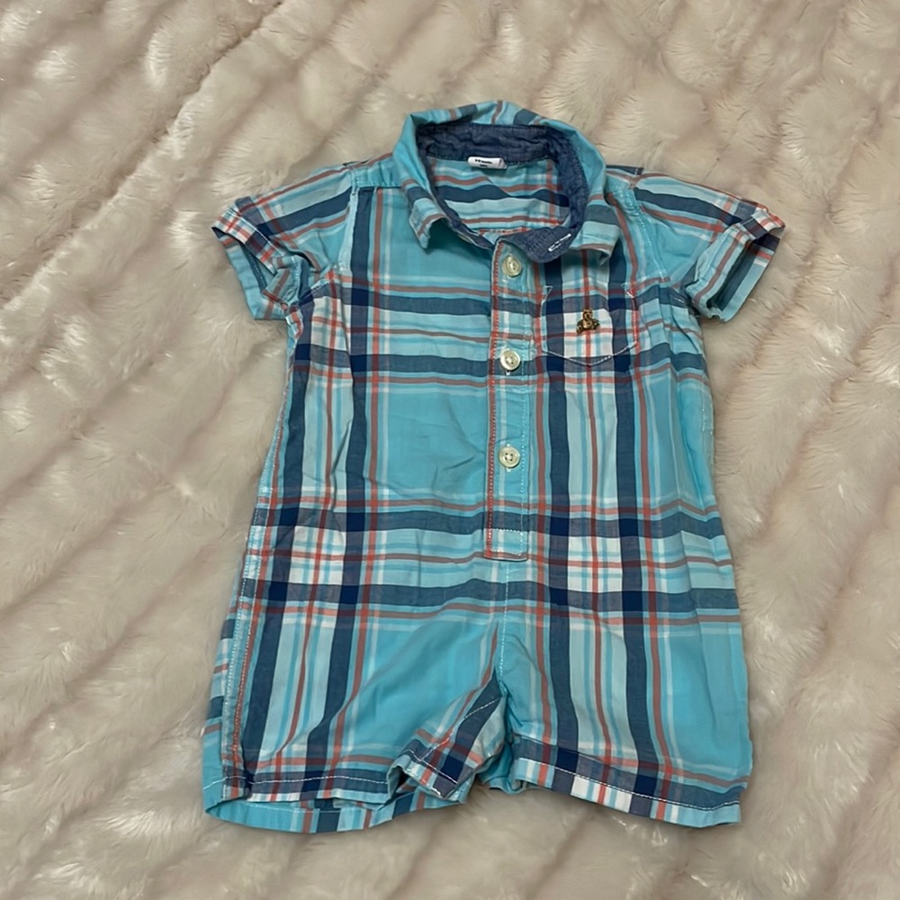 Gap plaid one piece romper, 3-6m